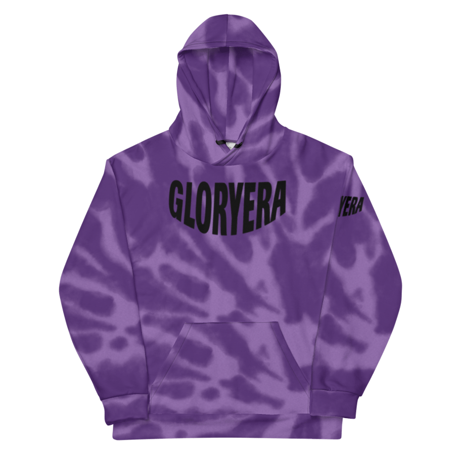 Image of GLORYERA® CREW HOODIE (TIE DYE PURPLE/BLACK)