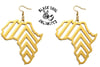 Gold Africa Map Stripe Earrings