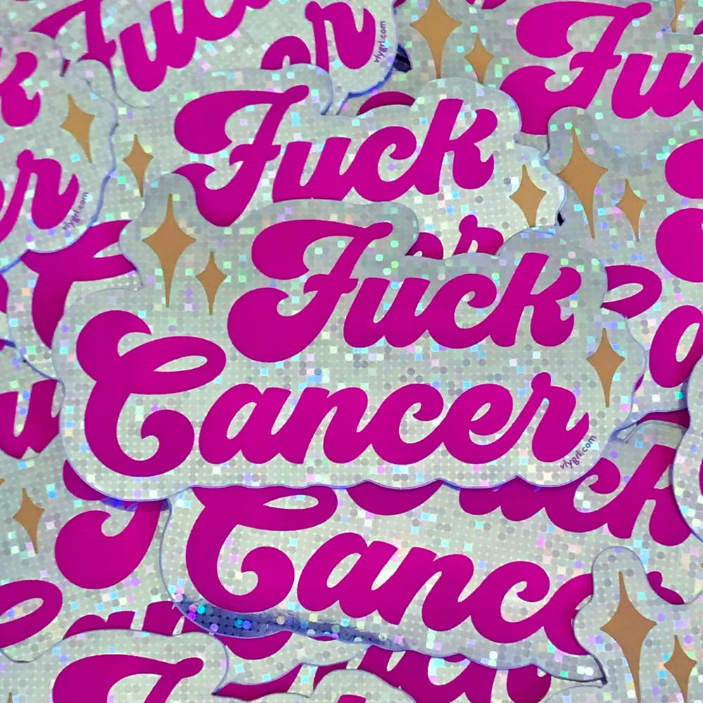 Image of Fuck Cancer Glitter Sticker