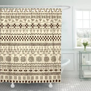 Image of AFRICAN MUDCLOTH SHOWER CURTAIN 