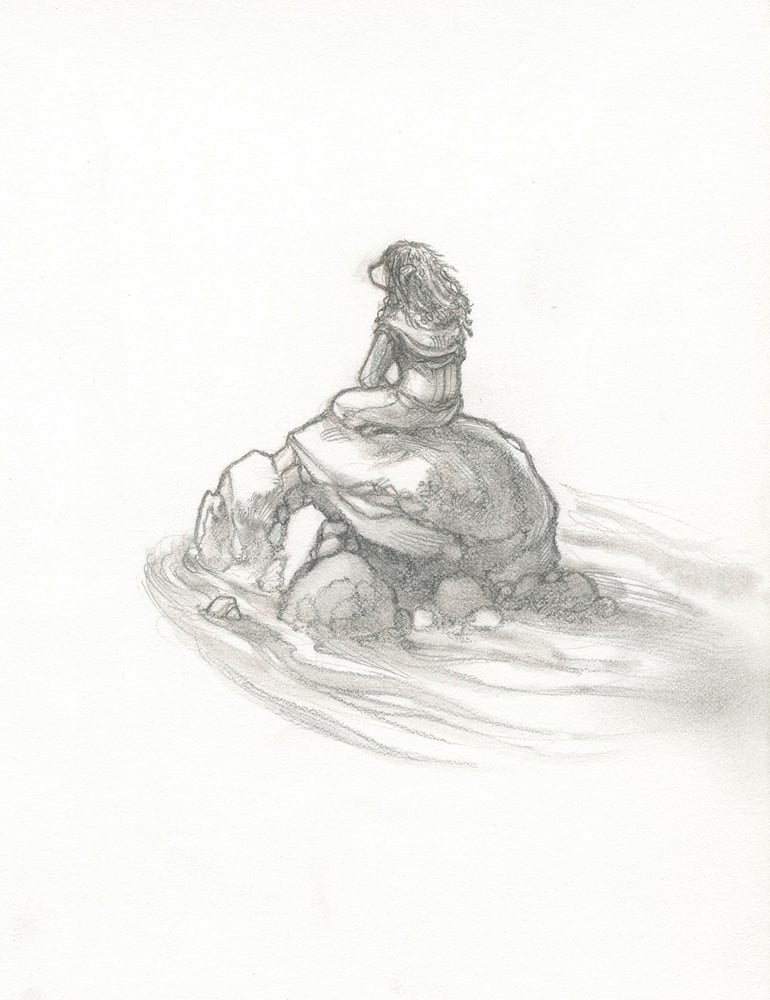 Image of A Gelfling Sitting on a Rock
