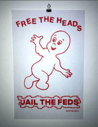 Image 2 of "FREE THE HEADS" RISOGRAPH PRINT
