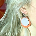 leather discs drop earrings