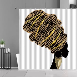 Image of HEADWRAP QUEEN SHOWER CURTAIN 