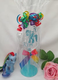 Image 2 of Personalised my little pony glitter wine glass, my little pony gift, rainbow dash wine glass