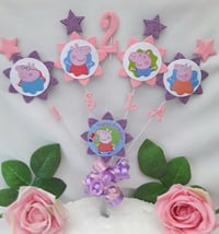 Image 2 of Personalised Peppa Pig Cake Topper, Peppa Pig Birthday Decor, Peppa Pig Party 