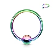Image of Rainbow PVD Ball Closure Rings - BCR - Captive Ball Piercing Rings CBR