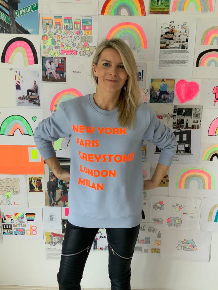 Image of Greystones Light Blue Slogan Sweatshirt