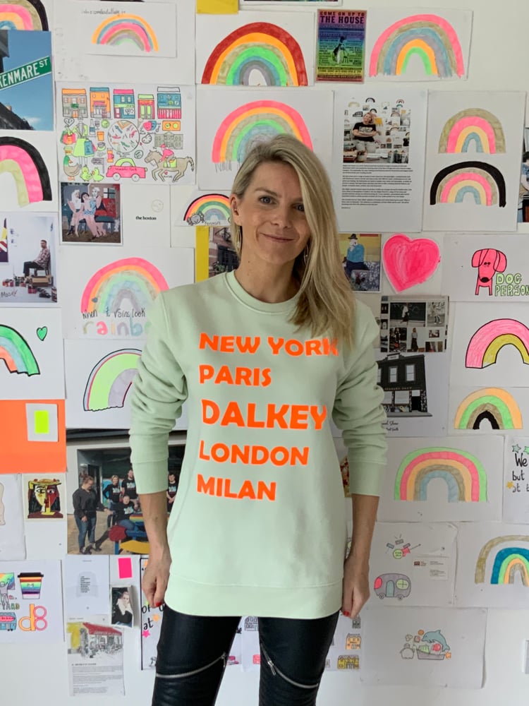 Image of Dalkey Stem Green Slogan Sweatshirt