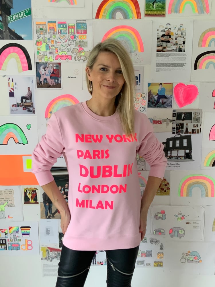 Image of Dublin Pink Slogan Sweatshirt