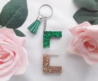 Image 2 of Resin initial keyring, resin glitter initial keyring,resin initial, resin letter keyring, resin lett