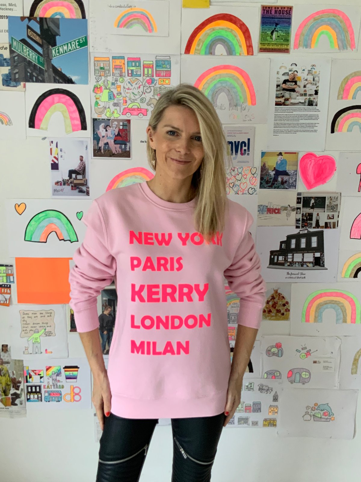 Image of Kerry Pink Slogan Sweatshirt