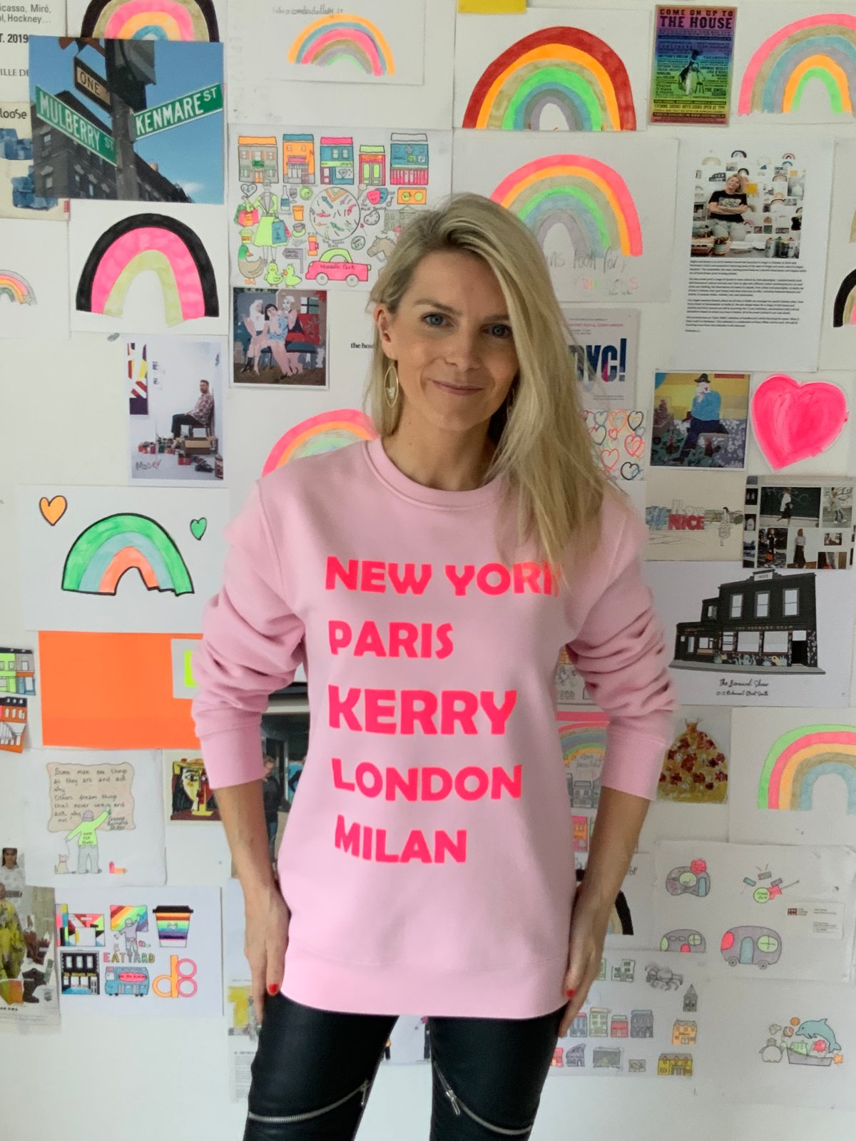 Image of Kerry Pink Slogan Sweatshirt