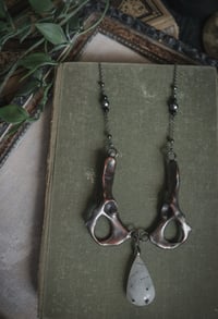 Image 2 of Pelvic bones necklace with tourmaline quartz