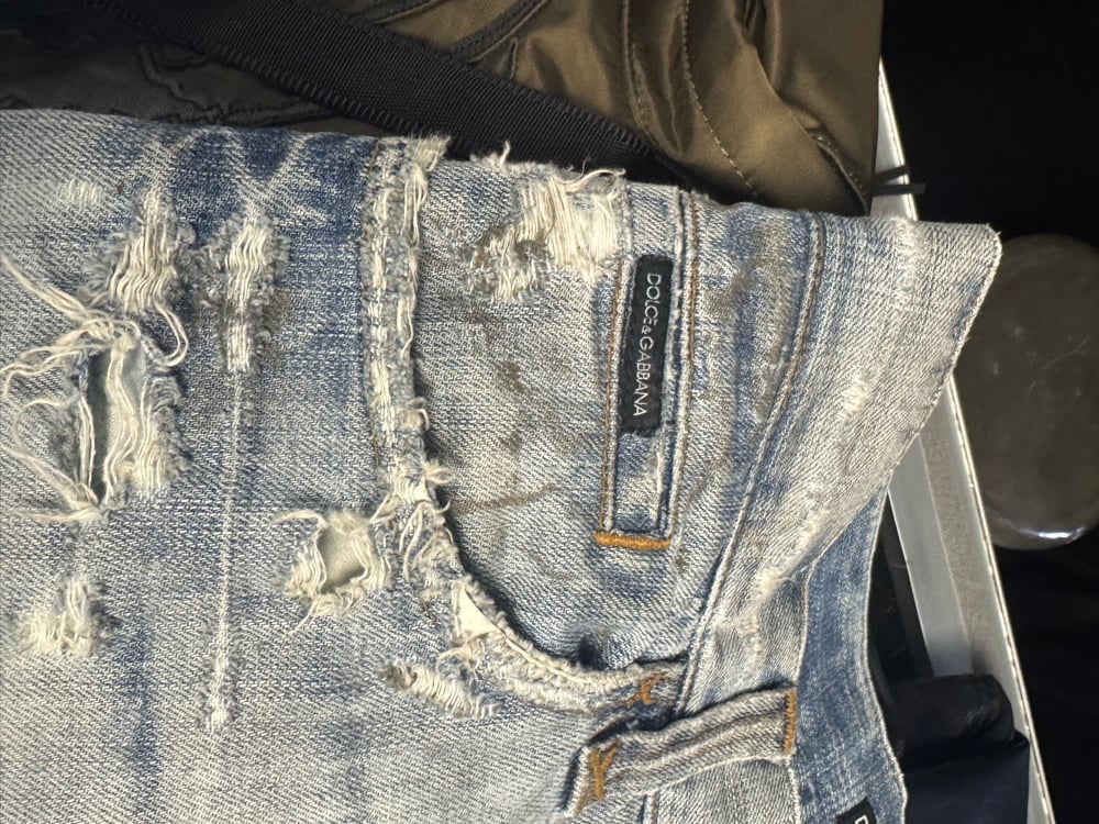 Image of 2000s Dolce & Gabbana Patch Biker Denim
