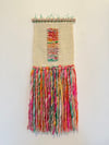 Candy yarn and a rectangle. Woven wall. hanging. 