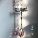 Dragonfly Rainbow Suncatcher - Symbolising Good Luck + Energy (Style LR)