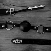 Image 1 of Suppression Mantle (Vegan Ball Gag with Contact Microphone) by Verdant Weapons