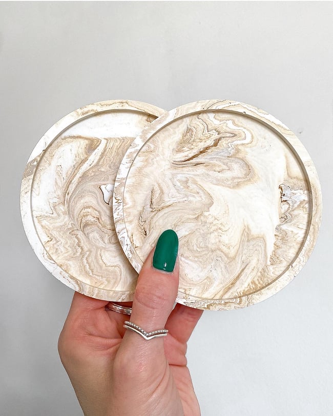 Marble Effect Circle Coasters