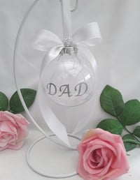 Image 2 of 8cm Beautiful Personalised Feather Bauble,Feather Christmas Ornament,Memory bauble,Remembrance Gift