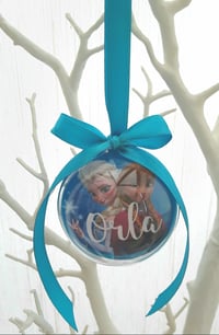 Image 1 of 6cm or 8cm Frozen Ornament, Frozen Gift, Personalised Frozen Christmas Bauble