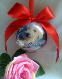 Image 4 of 8cm Beautiful Personalised Pet Loss Bauble,Pups 1st Christmas Ornament,Pet Memory Christmas Gift