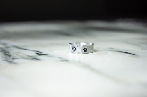 Image of Personalized Metal Stamped Ring - Symbols