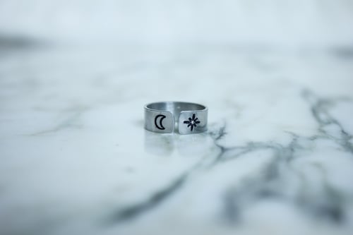 Image of Personalized Metal Stamped Ring - Symbols