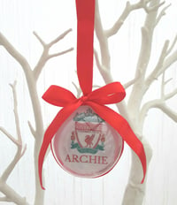 Image 3 of 6cm or 8cm ANY TEAM Football Ornament,Football Gift, Personalised Football Christmas Bauble