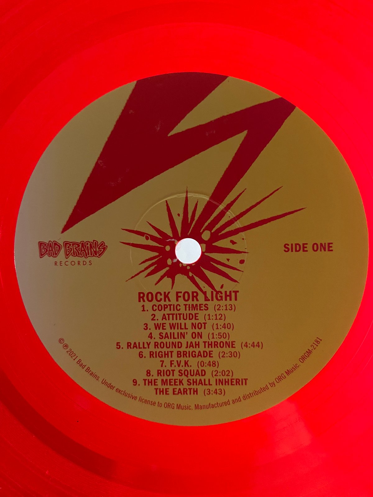 Bad Brains-Rock For Light LP Red Vinyl Generation Records Exclusive