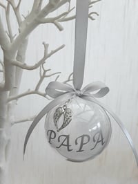 Image 2 of 6cm Beautiful Personalised Feather Bauble,Feather Christmas Ornament,Memory bauble,Remembrance baubl