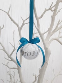 Image 5 of 6cm Beautiful Personalised Feather Bauble,Feather Christmas Ornament,Memory bauble,Remembrance baubl