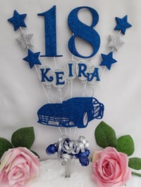 Image 2 of Personalised Sports Car Cake Topper, Glitter sports  car cake topper