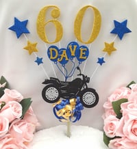 Image 7 of Personalised Motorbike Cake Topper, Glitter Motorbike cake topper