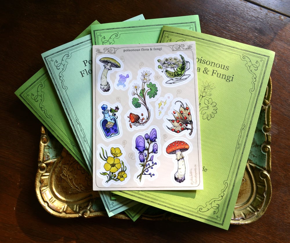 Poisonous Flora & Fungi Sticker Sheet + Info Guide