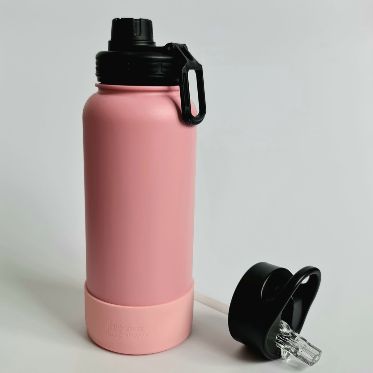 Large double wall stainless steel bottle 950ml Pink | Apples and Bananas