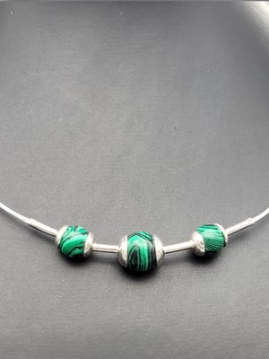 Image of Malachite Crystal Beaded Necklace