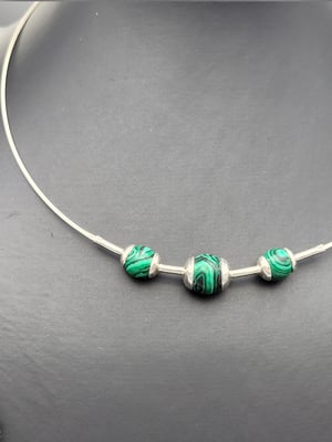 Image of Malachite Crystal Beaded Necklace