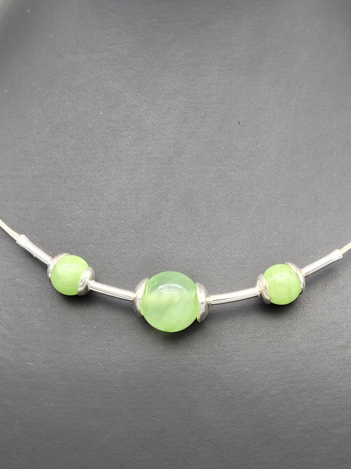 Sterling silver store jade necklace