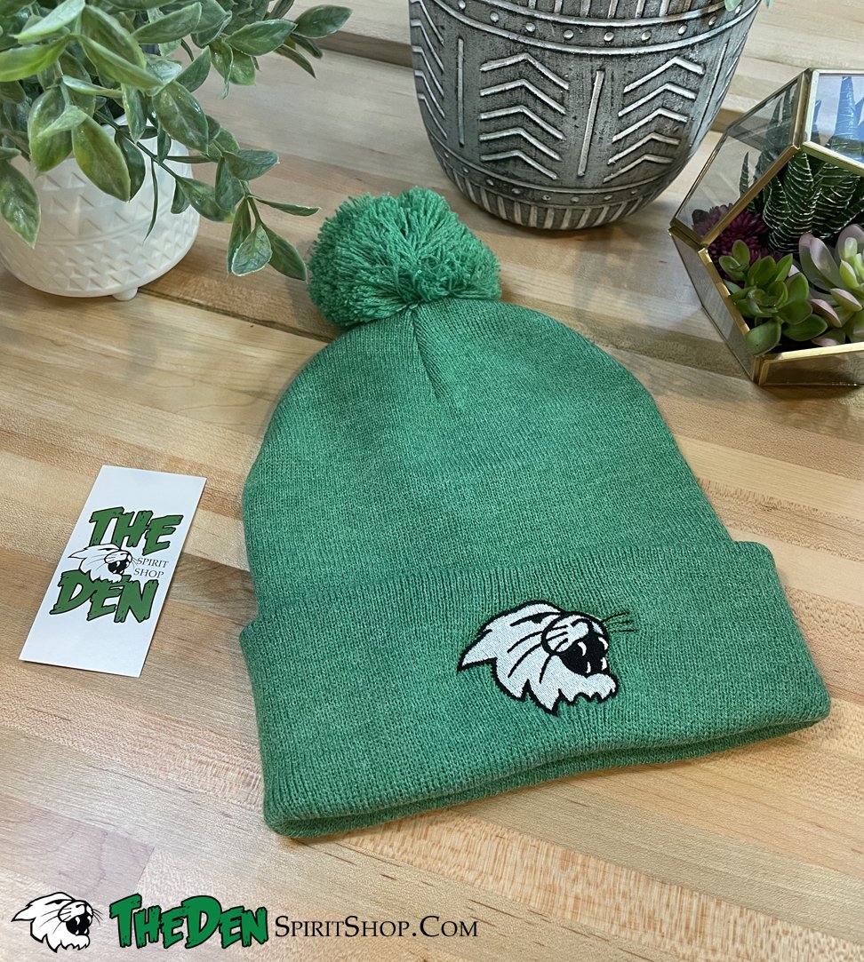 Image of Knit Pom Beanie, Green