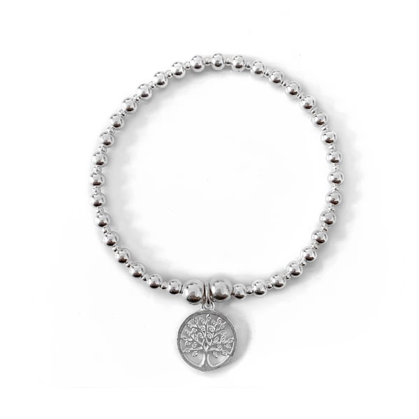 Image of Sterling Silver Tree of Life & Love Charm Bracelet 