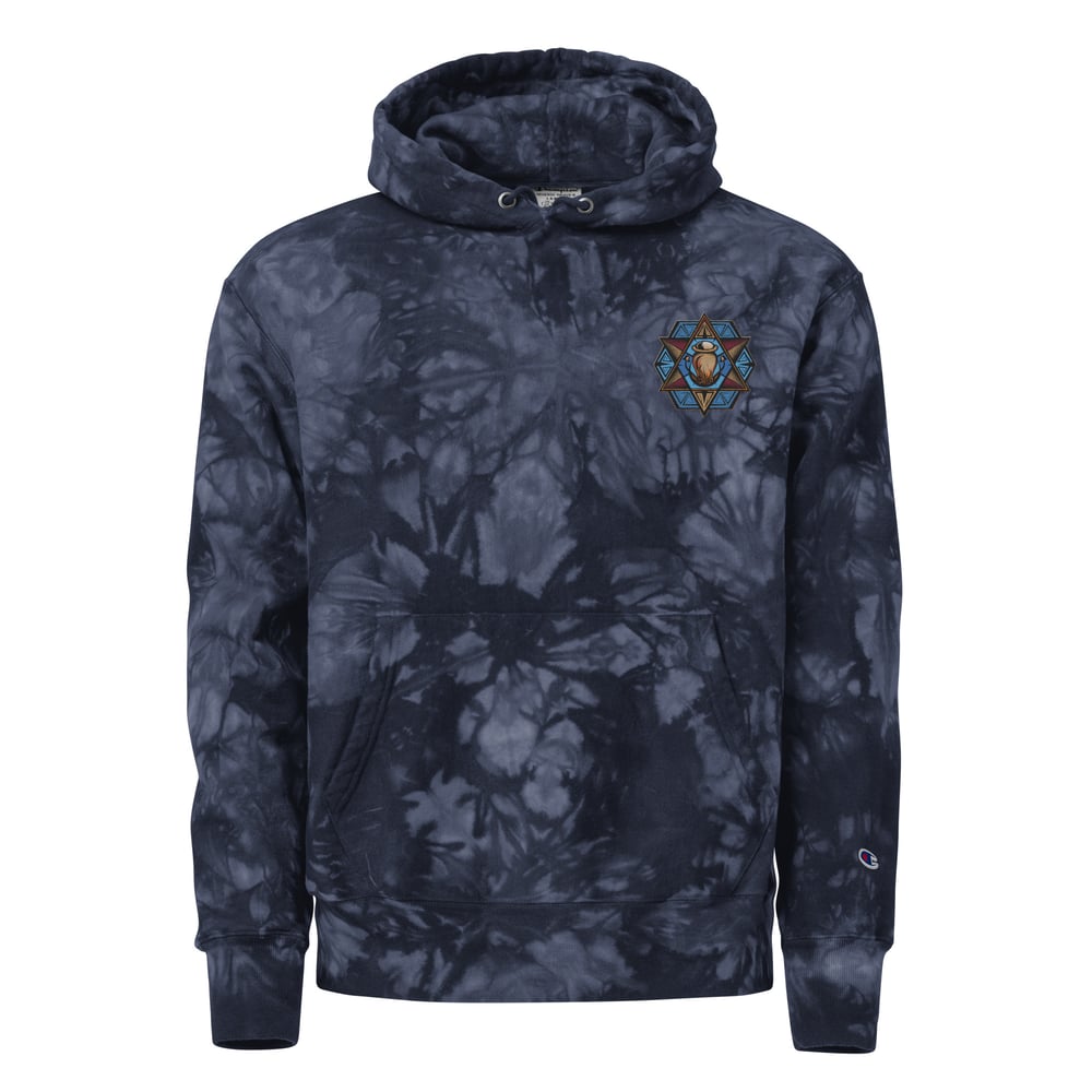 Embroidered tie-dye style hoodies