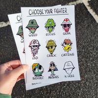 Image 1 of Choose Your Fighter Colour Sticker Pack A5 