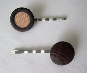 Image of Brown Vintage Button Hairpins