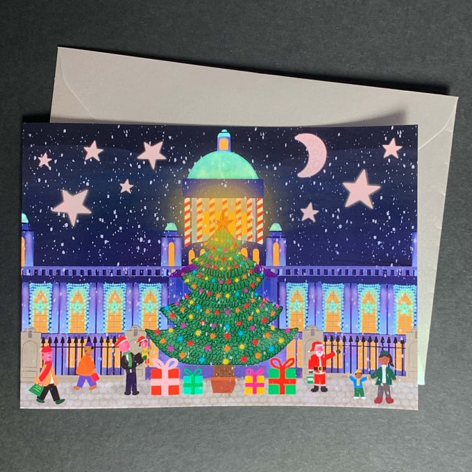 Image of 'Christmas Shopping' (Belfast City Hall) Christmas Card