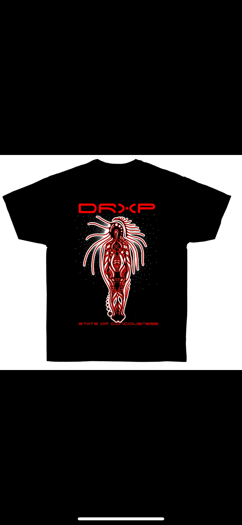 Image of SPIRIT OF CONSCIOUSNESS TEE BLACK RED