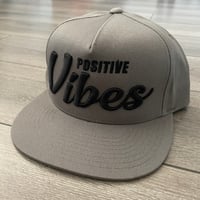 Positive Vibes Warm Grey Snapback Hats