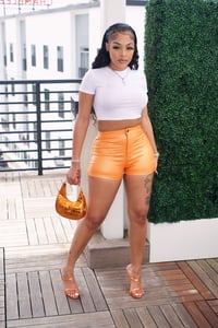 Image 1 of Metallic Booty Shorts Orange 