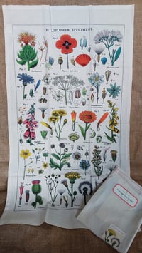 Image 5 of Wildflowers Print Cotton Tea Towel - Cavallini Collection