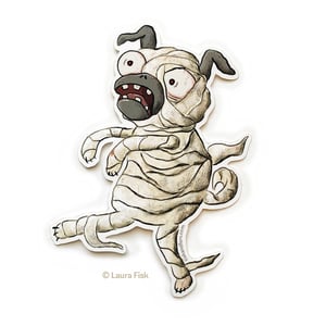 Image of Spooky Halloween Pug Stickers